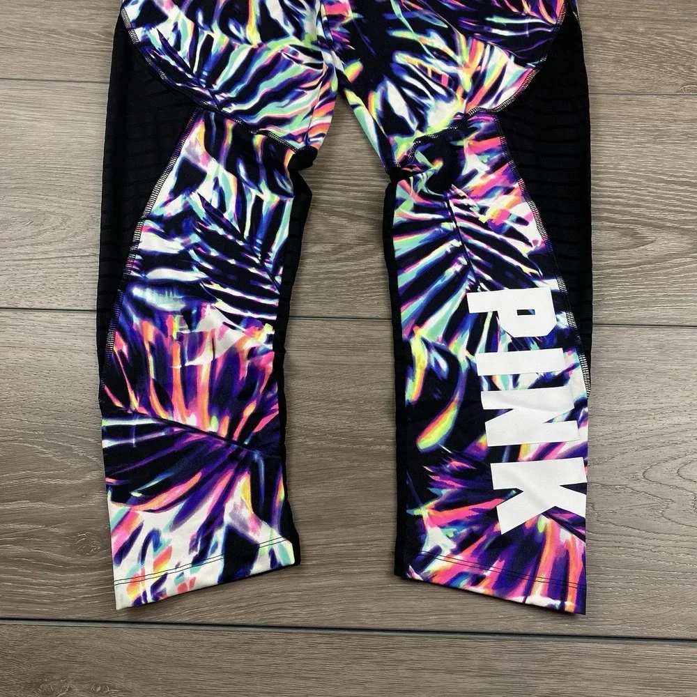 Victoria's Secret PINK Women's Ultimate Crop Leggings Multicolor Tropical Large